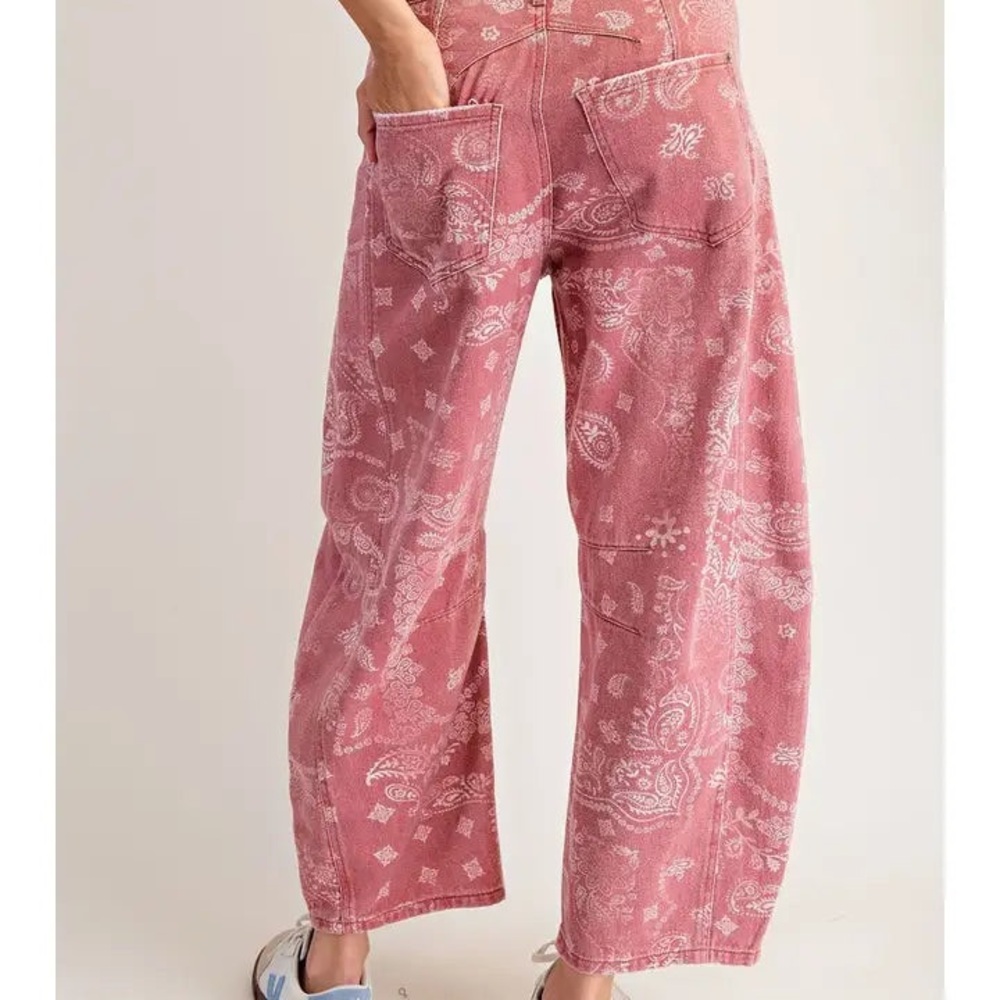 eesome Pink Patterned Denim Pants - Picture 5 of 5